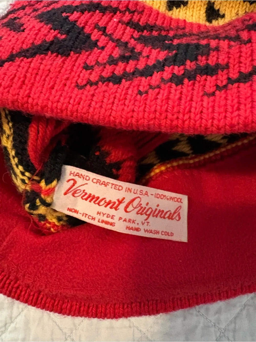 Vintage Vermont Originals ski cap beanie.